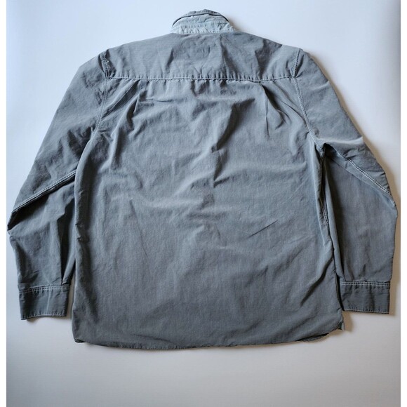 32 Bar Blues Shirt Mens L Gray Button Up Elbow Patches Casual Grunge Long Sleeve - Picture 7 of 14